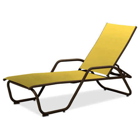 Gardenella Sling 4-Position Chaise, Textured Kona, Yellow