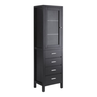 Meader Modern Bathroom Floor Storage Cabinet with Drawer , Gray