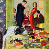"Doggy Buffet" Painting Print on Canvas by Richard Sargent