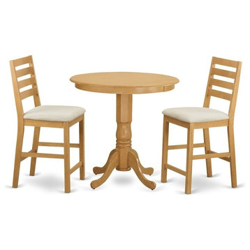 3-Piece Counter Height Dining Room Set, Pub Table And 2 Counter Height Chairs