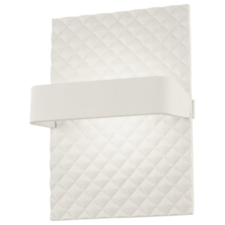 Kovacs P1774-044B-L Quilted 7" Tall Integrated LED Wall Sconce - Matte White