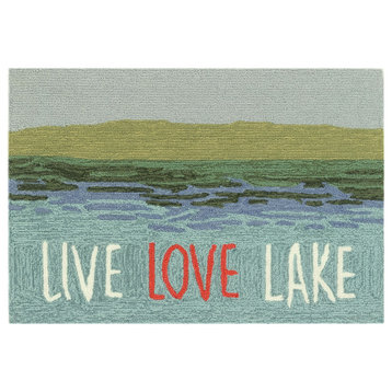 Frontporch Live Love Lake, Indoor/Outdoor Rug, Water, 2'6x4'