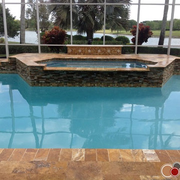Travertine Pool Deck and Patio Remodeling