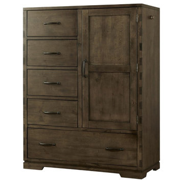 Westwood Design Dovetail Contemporary Wood Chifferobe in Graphite Gray
