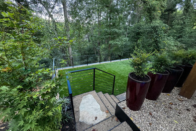 Asheville - Modern Landscape on Sloped Backyard