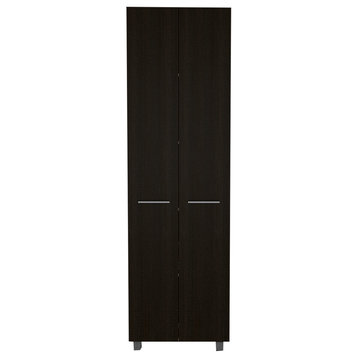 Collins 23-inch Wide Pantry Cabinet with 5 Interior Shelves and 4 Legs, Black