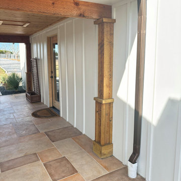 Breezeway Post Detail With Gutter and Large Paver Floor