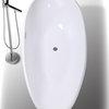 HelixBath Diospolis Modern Pedestal Bathtub 75" With Rectangle Overflow