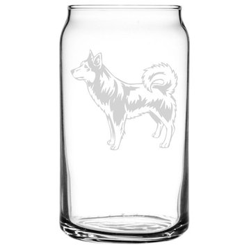Alaskan Klee Kai Dog Themed Etched All Purpose 16oz. Libbey Can Glass