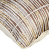Stripes 22"x22" Jacquard Gold Pillows Cover, Spacing Out