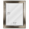 Head West Traditional Brushed Nickel Framed Wall Mirror