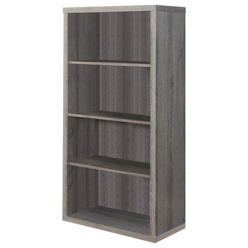 Atlin Designs 4 Shelf Bookcase with Adjustable Shelf in Dark Taupe