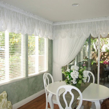 Sheer top treatment and drapes