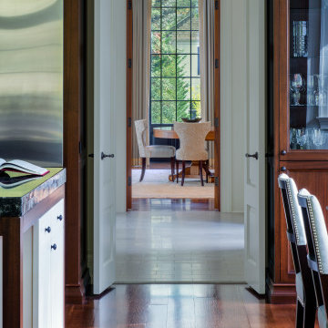 Kitchen to Dining Room through Hallway Transoms