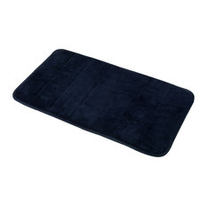 Tapis de bain mémoire de forme polyester noir 40 x 70 cm