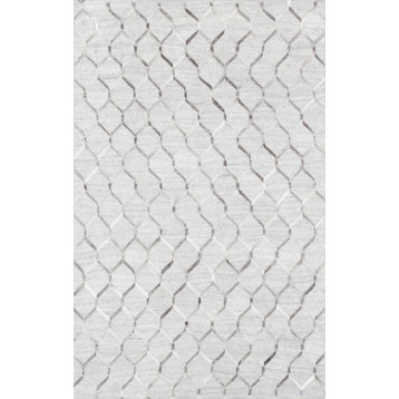 Pasargad Home Hand-Loomed Cowhide Sari Silk Area Rug, 8' 0" X 10' 0"