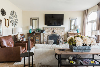 Photo of a country family room in DC Metro.