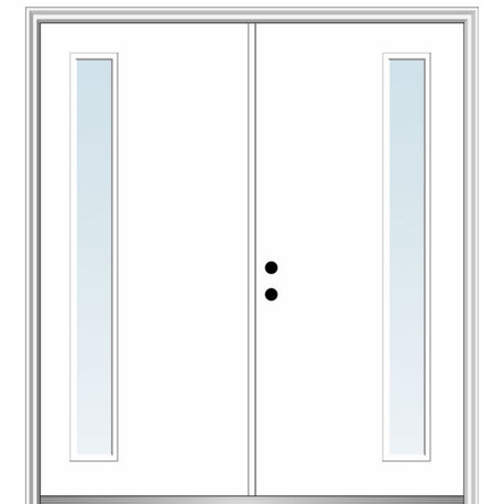 64"x80" 1 Lite Clear Right-Hand Inswing Primed Fiberglass Door, 6-9/16"