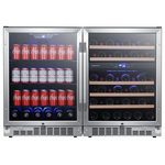 EdgeStar - EdgeStar CWBV14246 48"W 46 Bottle 142 Can Built-In Side-by-Side - Stainless - NOTE: This product is comprised of (2) refrigerators, requiring (2) separate plugs. The two separate units generally arrive at the same time, but may arrive separately. The installation depicted in the product&#39;s imagery requires the reversal of (1) doors hinging.  Features: