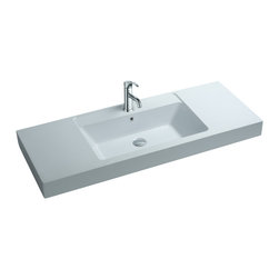 ADM - ADM White Solid Surface Stone Resin Wall Hung Sink - Bathroom Sinks