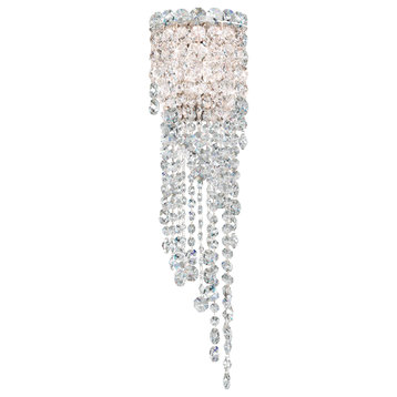 Chantant 2-Light Wall Sconce in Stainless Steel With Clear Heritage Crystal