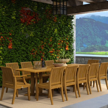 Pyramid Teak Dining Set for 12