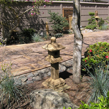 Raised Wooden Walkway in Zen Garden