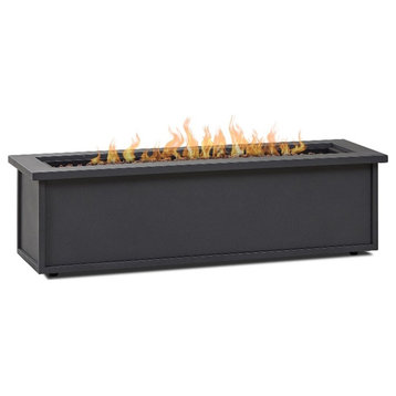 Real Flame Mila Rectangle Steel Metal Propane Fire Table in Weathered Slate