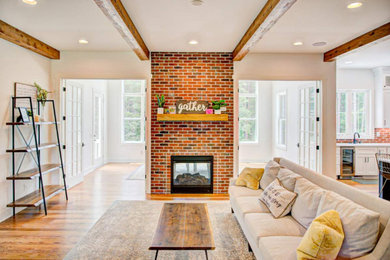 Living room photo in Charlotte