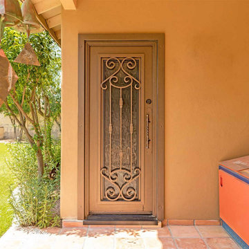 French Tip Iron Entry Door with Braided Handle