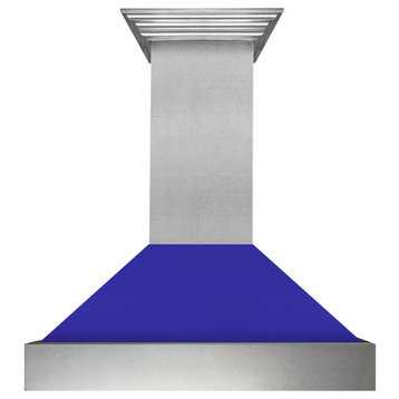 48" DuraSnow Stainless Steel Range Hood With Blue Matte Shell, 8654BM-48