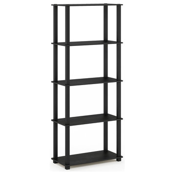 5-Tier Multipurpose Shelf Display Rack With Square Tubes, Americano/Black