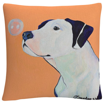 Fascination' Animals Pets Painting By Pat Saunders-White Decorative Throw Pillow