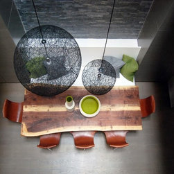 Atrium House Aerial View - Dining Tables
