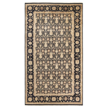 Eclectic, One-of-a-Kind Hand-Knotted Area Rug, Black, 7'10"x14'4"