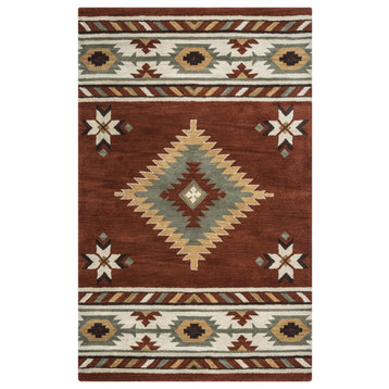 Rizzy Home SU1822 Southwest Area Rug 8' Round Rust