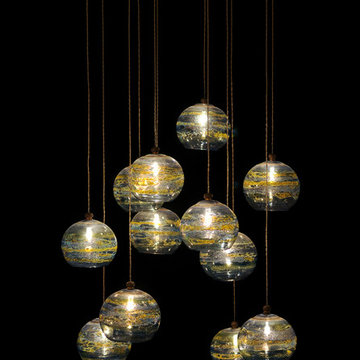 BLOWN GLASS GLOBE PENDANT LIGHTING