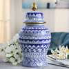 Sagebrook Home White/Blue Temple Jar