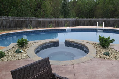 liner pool with spillover spa