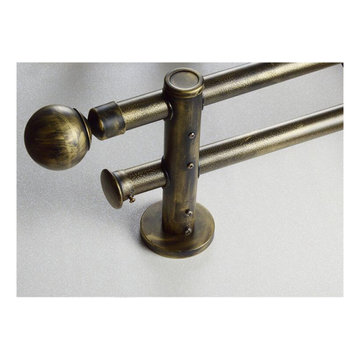QYR39 1-1/8" Diameter Black Brush Gold Peacock Bracket Aluminum Alloy Single Dou