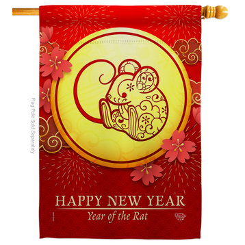 Rat of Year Winter New Year House Flag