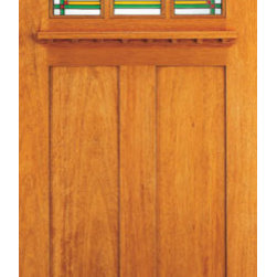 6-Lite Stained Glass, Mahogany Craftsman Single Doors - Front Doors