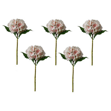 Set Of 5 Eva Hydrangea Stem, Pink White 6x6x13.5"H