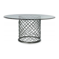 Hand Hammer Glass Round Dining Table - Dining Tables