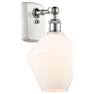 Innovations Cindyrella 1-Light Wall Sconce 516-1W-WPC-G651-8, White and Chrome