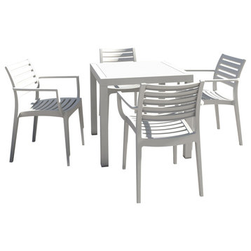 Compamia Artemis 5-Piece Outdoor Dining Set, White