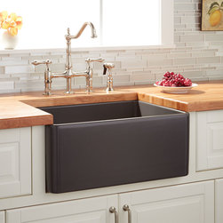 24" REINHARD FIRECLAY FARMHOUSE SINK - DARK GRAY - Kitchen Sinks