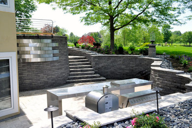 Inspiration for a mid-sized contemporary patio remodel in Cincinnati
