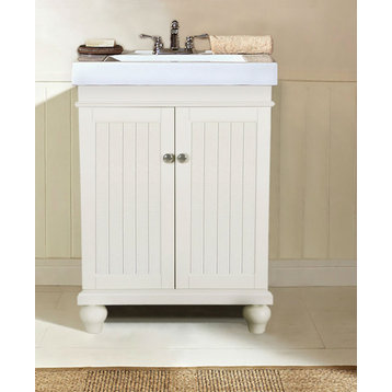 24" Matt White Sink Vanity