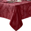 Barcelona Damask Solid Fabric Tablecloth, Burgundy, 60"x120"